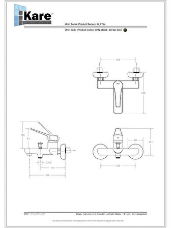 KARE PLATİN BANYO BATARYASI