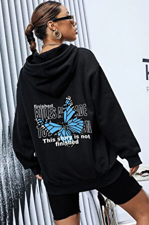 Uyguntarz Unisex Kelebek Sırt Baskılı Sweatshirt