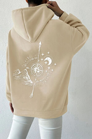 Uyguntarz Unisex Pusula Sırt Baskılı Sweatshirt
