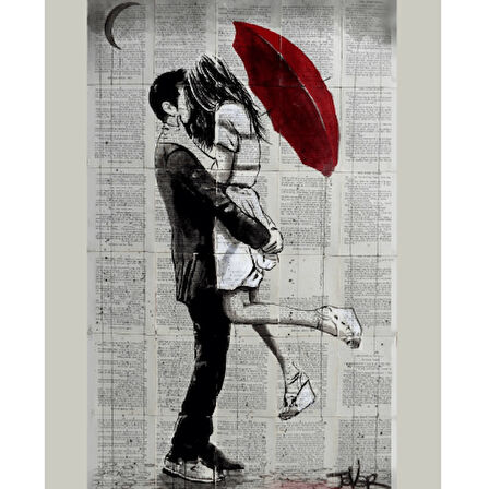 Canvas Romantik Şemsiye Anısı 2 Sayılarla Boyama Seti  Kasnaklı 40 x 50 cm
