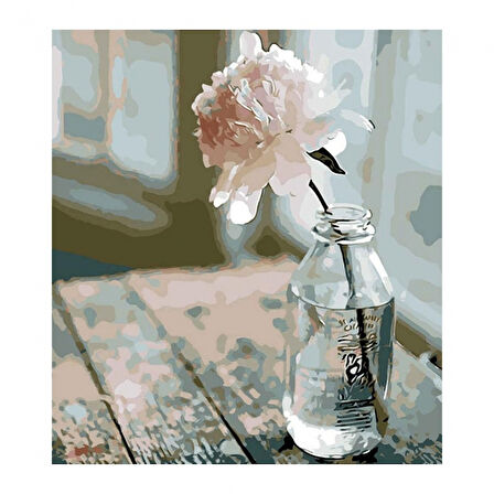 Canvas Duru Çiçek 2 Sayılarla Boyama Seti  Kasnaklı 40 x 50 cm