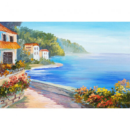 Canvas Denizde Bakış Sayılarla Boyama Seti Sayılarla Boyama Seti  Kasnaklı 40 x 50 cm