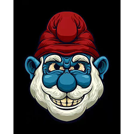 Canvas Şirin Babanın Kızgınlığı Sayılarla Boyama Seti  Kasnaklı 40 x 50 cm