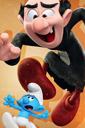 Canvas Şirinler Ve Gargamel Sayılarla Boyama Seti Kasnaklı 40 x 50 cm