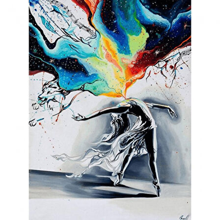 Canvas Renklerle Dans Sayılarla Boyama Seti  Kasnaklı 40 x 50 cm
