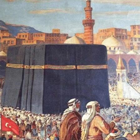 Canvas Osmanlı Dönemi Kabe Sayılarla Boyama Seti  Kasnaklı 40 x 50 cm