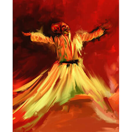 Canvas Mevlana 3 Sayılarla Boyama Seti  Kasnaklı 40 x 50 cm