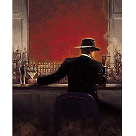 Canvas Bardaki Adam Sayılarla Boyama Seti  Kasnaklı 40 x 50 cm