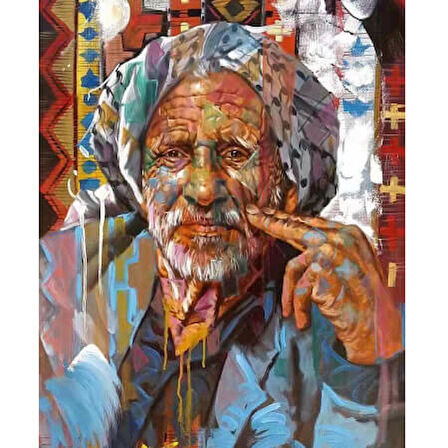Canvas Çınarın Derinliği Sayılarla Boyama Seti  Kasnaklı 40 x 50 cm