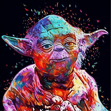 Canvas Starwars Yoda Sayılarla Boyama Seti  Kasnaklı 40 x 50 cm