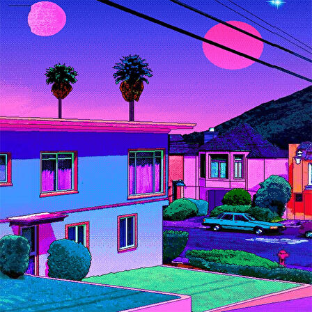 Canvas Renkli Gezegendeki Sokak Sayılarla Boyama Seti  Kasnaklı 40 x 50 cm