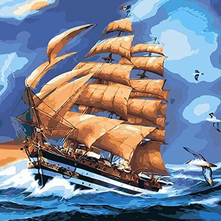 Canvas Seyir Defteri Sayıarla Boyama Seti  Kasnaklı 40 x 50 cm