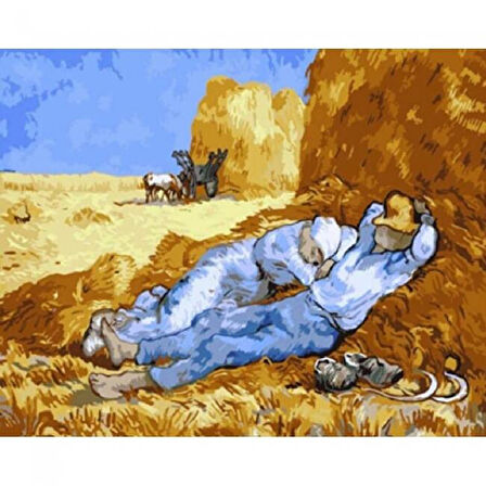 Canvas Öğle Uykusu Sayılarla Boyama Seti  Kasnaklı 40 x 50 cm