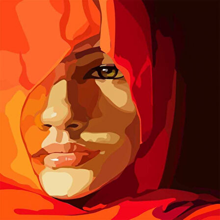 Canvas Hakikat Güzeli Sayılarla Boyama Seti  Kasnaklı 40 x 50 cm