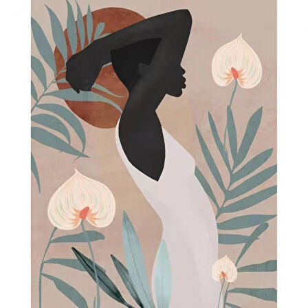 Canvas Kadının Esareti 5 Sayılarla Boyama Seti  Kasnaklı 40 x 50 cm