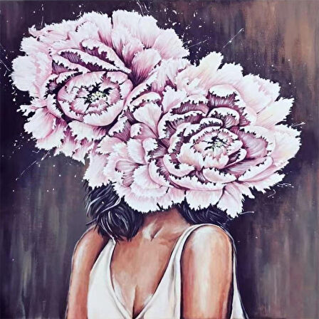 Canvas Kadının Adı Huzur 2 Sayılarla Boyama Seti   Kasnaklı 40 x 50 cm