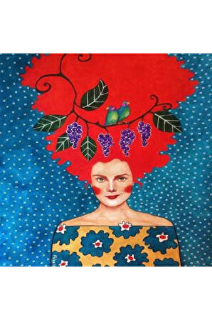 Canvas Kızıl Mavi Sayılarla Boyama Seti   Kasnaklı 40 x 50 cm