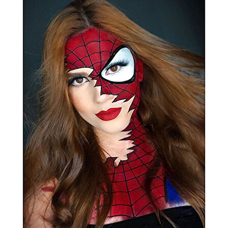 Canvas Örümcek Kız Sayılarla Boyama Seti  Kasnaklı 40 x 50 cm