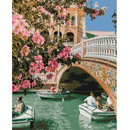 Canvas Kanal Gezintisi Sayılarla Boyama Seti  Kasnaklı 40 x 50 cm