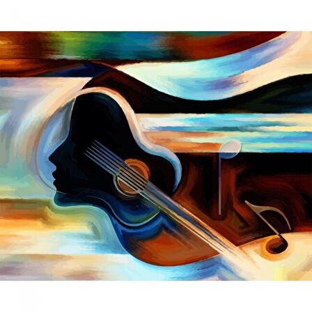 Canvas Notalar Senin İçin Sayılarla Boyama Seti  Kasnaklı 40 x 50 cm