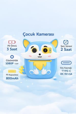 Özel Seri CMR20 Mavi Çocuk Termal Resim Baskılı Yazıcı Kamera Cihaz Ekranlı Aktivite