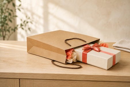 Premium 180 Gr Kraft Kağıt Çanta – Burgu İp Saplı Şık Hediye ve Alışveriş Çantası 50 ADET 18 X 25 X 6
