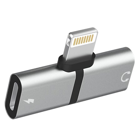 iPhone Lightning to 2 in1 Şarj Kulaklık Çevirici Adaptör Jack 3.5mm Aux Jack - PM-18316, MH030