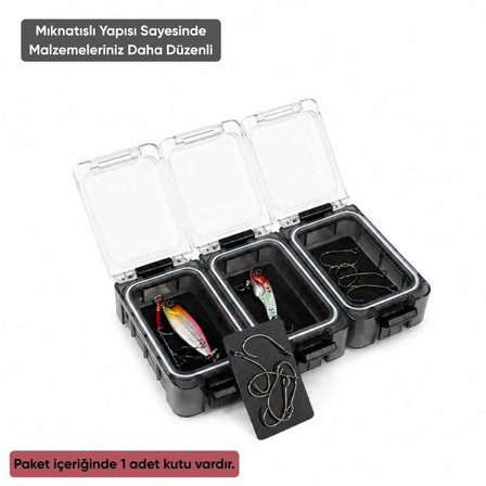 Mıknatıslı Modüler Malzeme Kutusu - Siyah