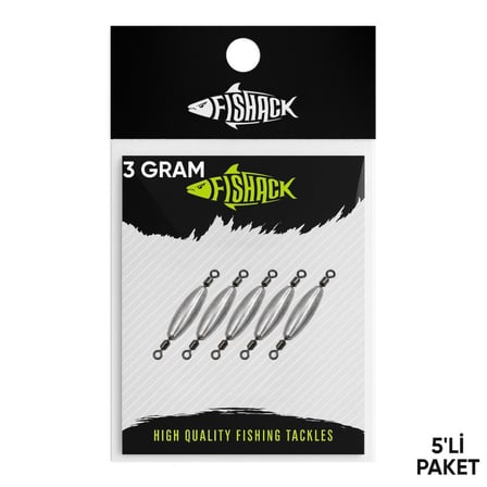 Çift Taraflı Fırdöndülü Kurşun - Fishack - 3 Gram (5'li)