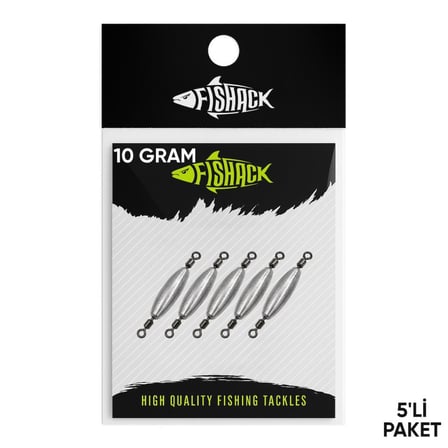 Çift Taraflı Fırdöndülü Kurşun - Fishack - 10 Gram (5'li)