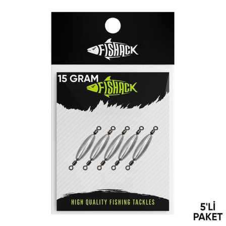 Çift Taraflı Fırdöndülü Kurşun - Fishack - 15 Gram (5'li)