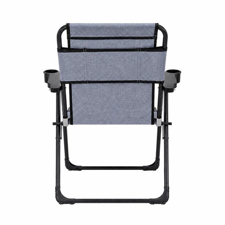 Katlanır Piknik ve Kamp Sandalyesi - Bardaklıklı - Rock Plus - Linen Mavi