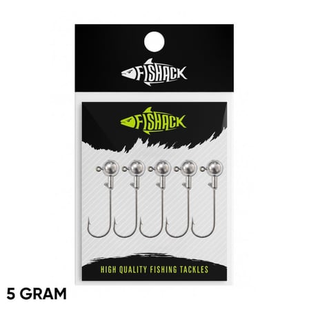 Jighead - Zoka - Kurşunlu Olta İğnesi - Gümüş - 5 Adet - 5 gr
