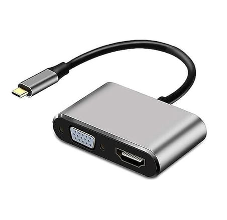 Type-C 4 Port Hub / PM-4026 1 HDMI+1 VGA+1 USB+1 Type-C Çevirici