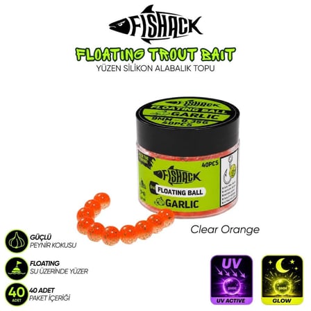 Yüzen Silikon Alabalık Topu - Fishack EggX - 40 Adet - Sarımsak Kokulu Clear Pink