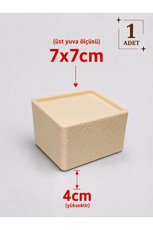 Mobilya Ayak Yükseltici 1 Adet Kare Ayak Uyumlu 5x5 cm 7x7 cm Koltuk Kanepe Dolap Yükseltici Robot Süpürge Aparatı