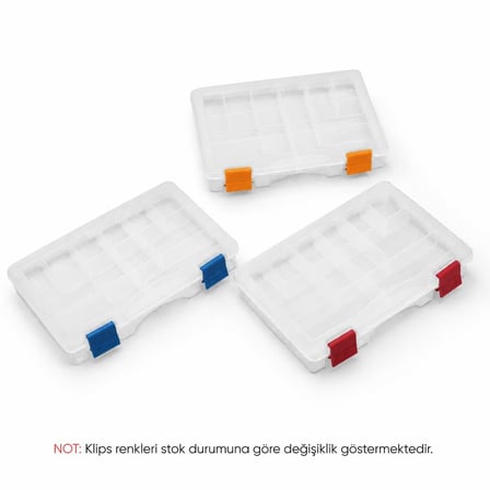 Organizer Kutu - Şeffaf Malzeme Kutusu - 12 Bölmeli 9" - (ASR-2063)