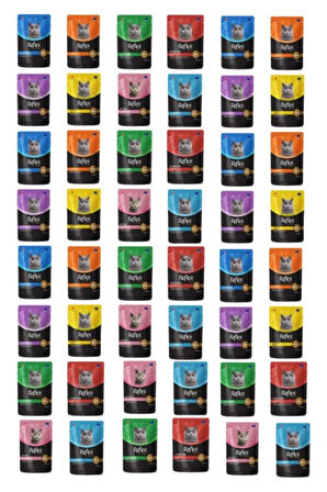 Karışık Soslu Kedi Yaş Maması Kedi Pouch 85 gr - 48 Adet