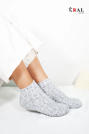 Kadın Kabartma Kışlık Ters Havlu (3 Çift) Karma Renk Çorap Seti