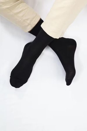 Bambu Erkek Soket Düz Uzun Çorap Klasik Yazlık Dikişsiz 6'lı Premium Set