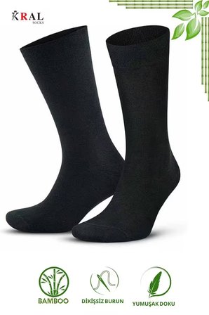Bambu Erkek Soket Düz Uzun Çorap Klasik Yazlık Dikişsiz 6'lı Premium Set