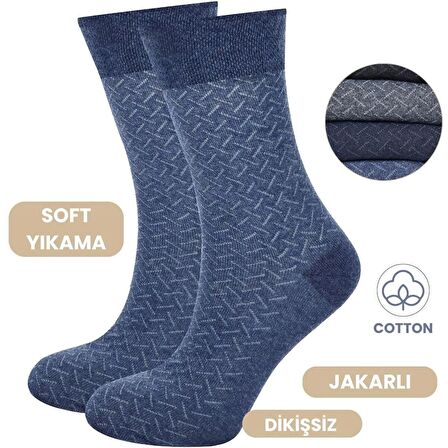 Erkek Çorap Cotton Dikişsiz Jakarlı Mevsimlik Uzun Çorap