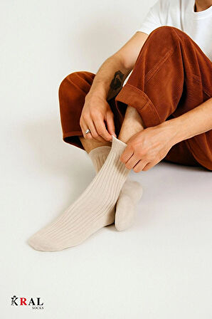 Erkek Kışlık (6 ÇİFT) Lambswool Yün Çorap Termal Etkili EBRULİ