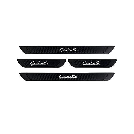 Alfa Romeo Guiletta 2012-2020 Modeller  Old Karbon Kapı Eşiği 4 Parça Krom Yazılı