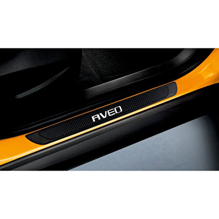 Chevrolet Aveo 2011-2018 Modeller  Old Karbon Kapı Eşiği 4 Parça Krom Yazılı