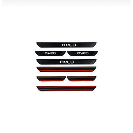 Chevrolet Aveo 2011-2018 Modeller  Old Karbon Kapı Eşiği 4 Parça Krom Yazılı