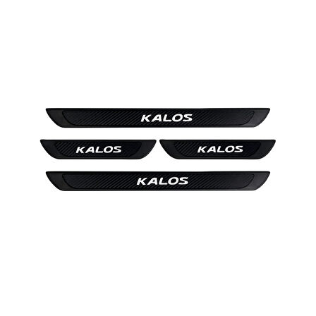 Chevrolet Kalos 2002-2007 Modeller   Old Karbon Kapı Eşiği 4 Parça Krom Yazılı
