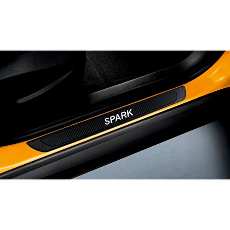 Chevrolet Spark 1998-2022 Modeller Old Karbon Kapı Eşiği 4 Parça Krom Yazılı