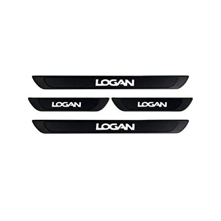 Dacia Logan 2005-2021 Modeller Old Krom Karbon Eşiği 4 Parça Krom Yazılı