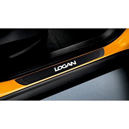 Dacia Logan 2005-2021 Modeller Old Krom Karbon Eşiği 4 Parça Krom Yazılı